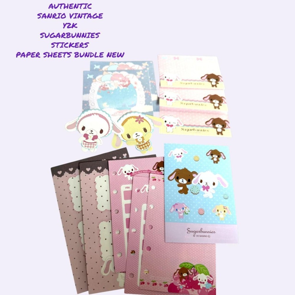 AUTHENTIC VTG. SUGARBUNNIES PAPERS STICKERS MINI BUNDLE NEW